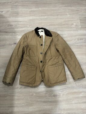 Freemans Sporting Club Men's Quilted Field Jacket with Corduroy Collar - Brown